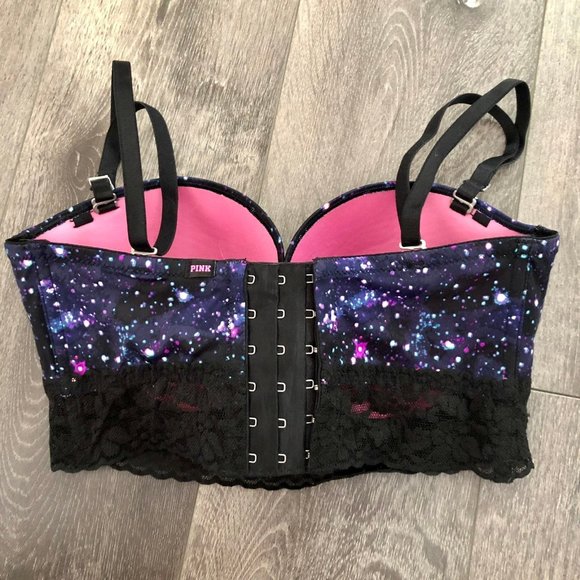 NWT Victoria's Secret VS PINK 34D Galaxy Multi Way Bustier Bra with Lace - Picture 5 of 12